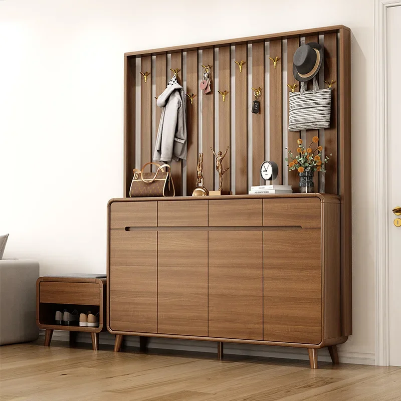 Multifunctional Chinese entrance cabinet Durable hanger shoe collection combination