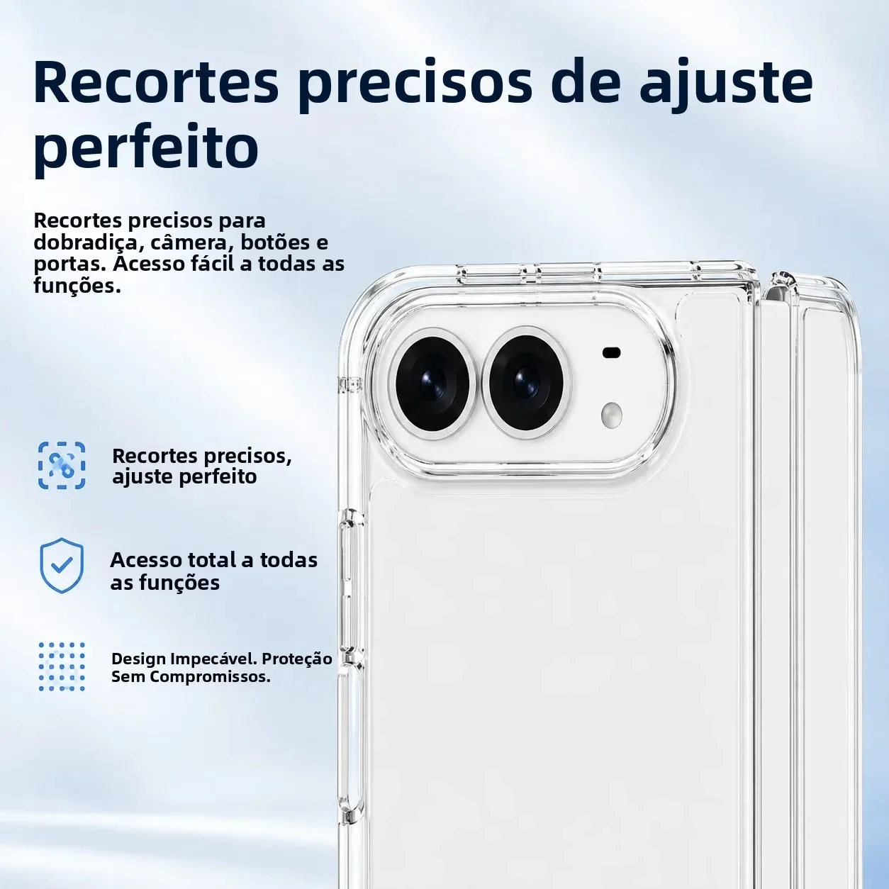 Przezroczyste etui na telefon iPhone Duo 18 Fold 17 16 15 14 Plus 13 12 11 Pro Max, przezroczysta, odporna na wstrząsy, ochronna obudowa. — zdjęcie produktu 4