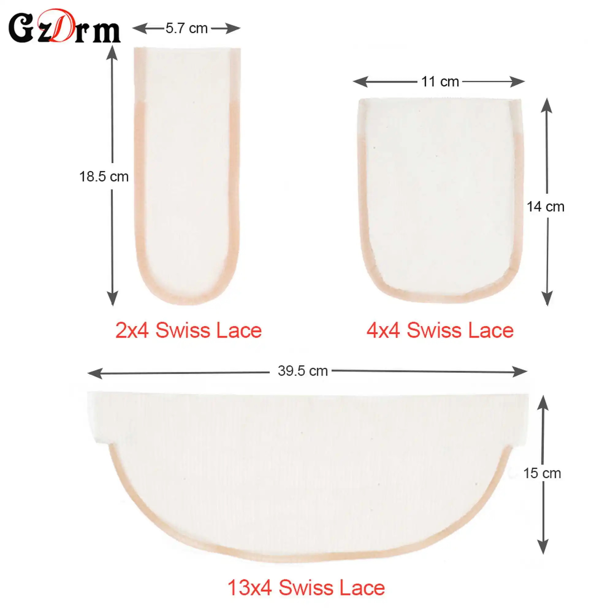 Transparent Lace 4x4 Lace Net for Making Closure 5pcs Swiss Lace Closure Base Foundation Wig Accessories for Making Wigs