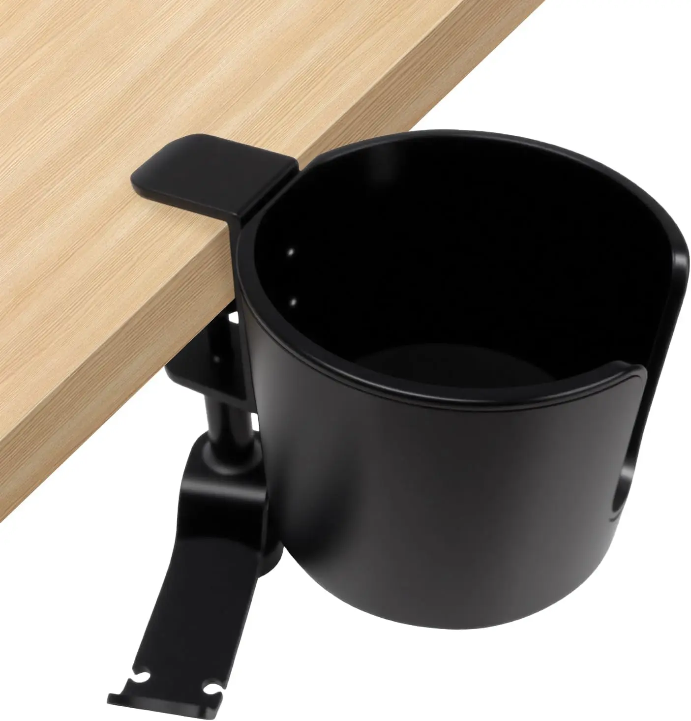 

360° Rotating Clamp-On Desk Cup Holder, Anti-Spill with Silicone Pads for Mugs & Tumblers, Home Office Gaming Camping