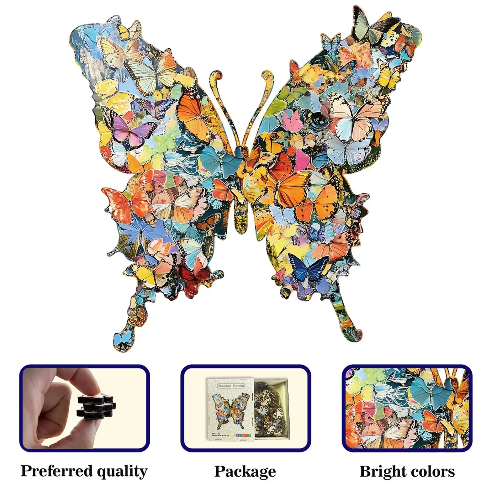 Wooden Puzzle 162 Or 118 Pieces Butterfly Shaped Game Puzzle Interactive Wooden Jigsaw For Hobby Party Gathering Learning Home