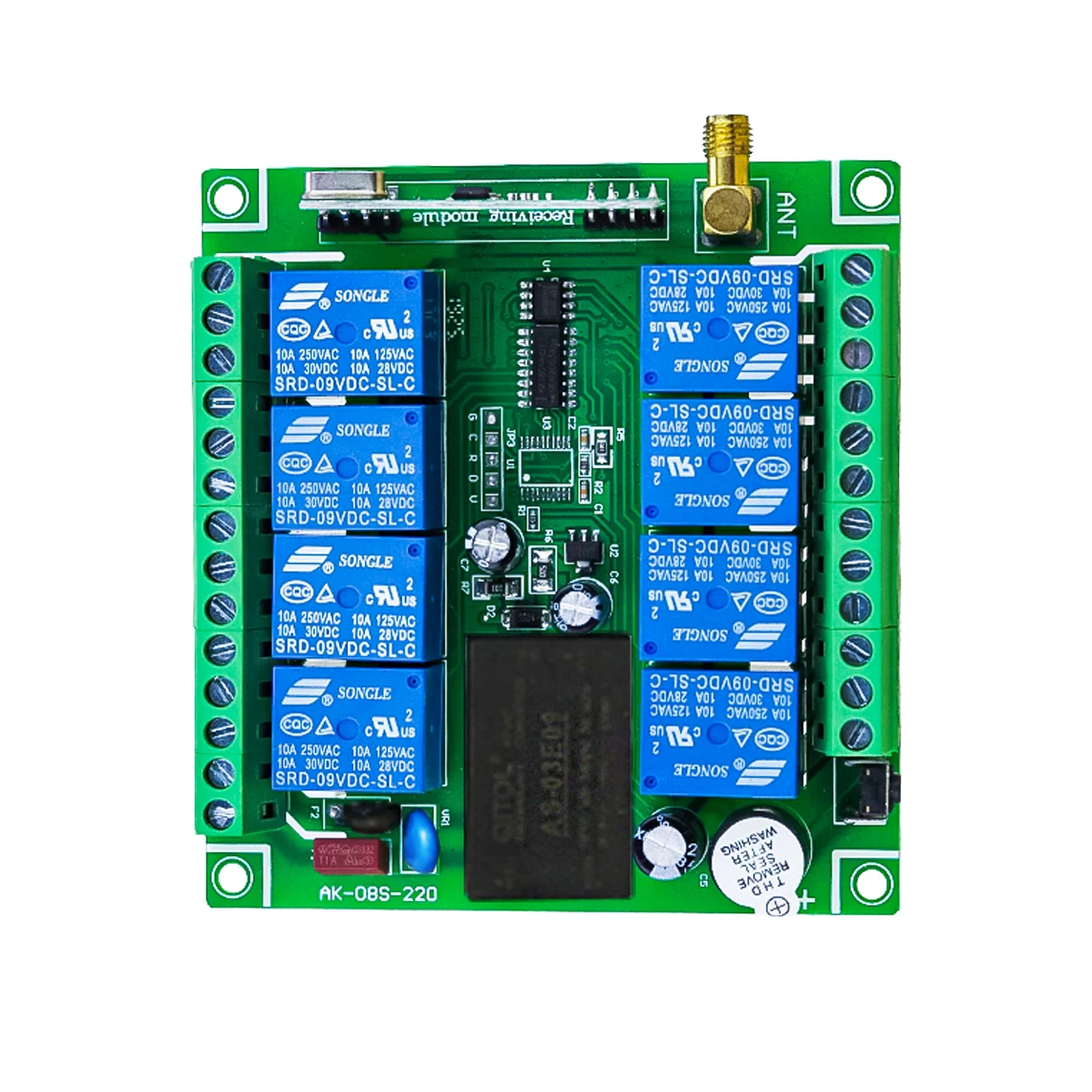 AC85V-220V 8 CH 433MHz 10A relay receiver Crane Universal Access Door Learning Code RF Wireless Remote Control Switches