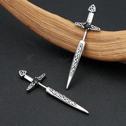 Fashion Vintage Sword Stud Earrings Punk 316L Stainless Steel Vikings Celtic Knots Amulet Earring For Men Women Amulet Jewelry
