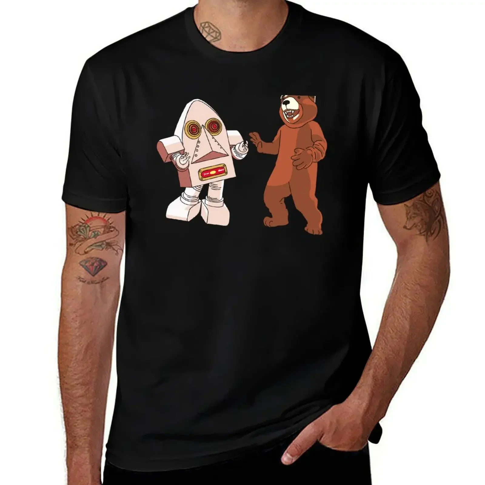 

Robot Bear Talk Show T-Shirt T-shirts oversize vintage t shirts gifts for boyfriend cute clothes men t shirts high quality