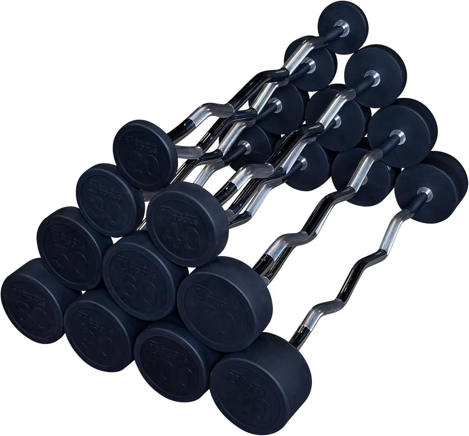 Weightlifting, Bodybuilding and Strength Training, Rubber Coated Steel, Black, Fixed Weights