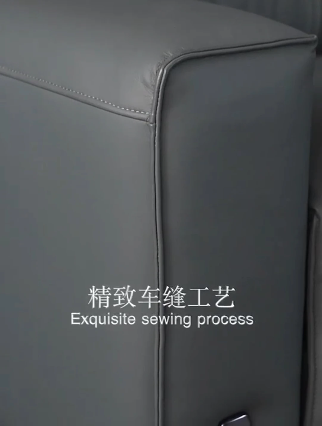 أريكة غرفة معيشة فاخرة حديثة وبسيطة 100% مصنوعة من الجلد الطبيعي ووظيفة كهربائية #5