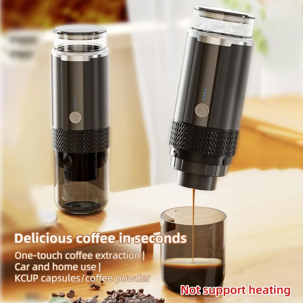 2025 Portable Electric Espresso Coffee Machine One Button Operation with Light Cordless Rechargeable Handheld Coffee Machine