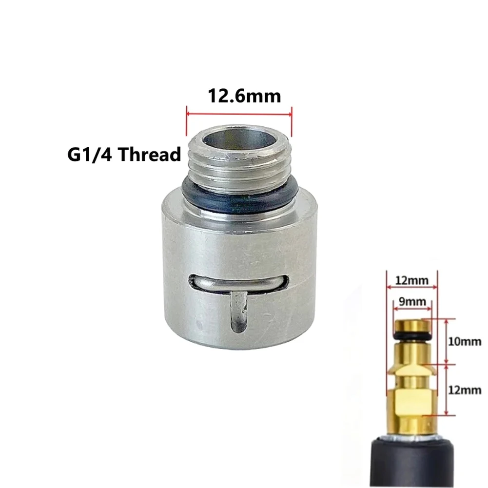 Adaptador de Lavadora de Pressão em Aço Inoxidável 1/4 Polegada 4500 PSI para Karcher Série K Ferramenta de Limpeza de Drenos com Bico para Mangueira