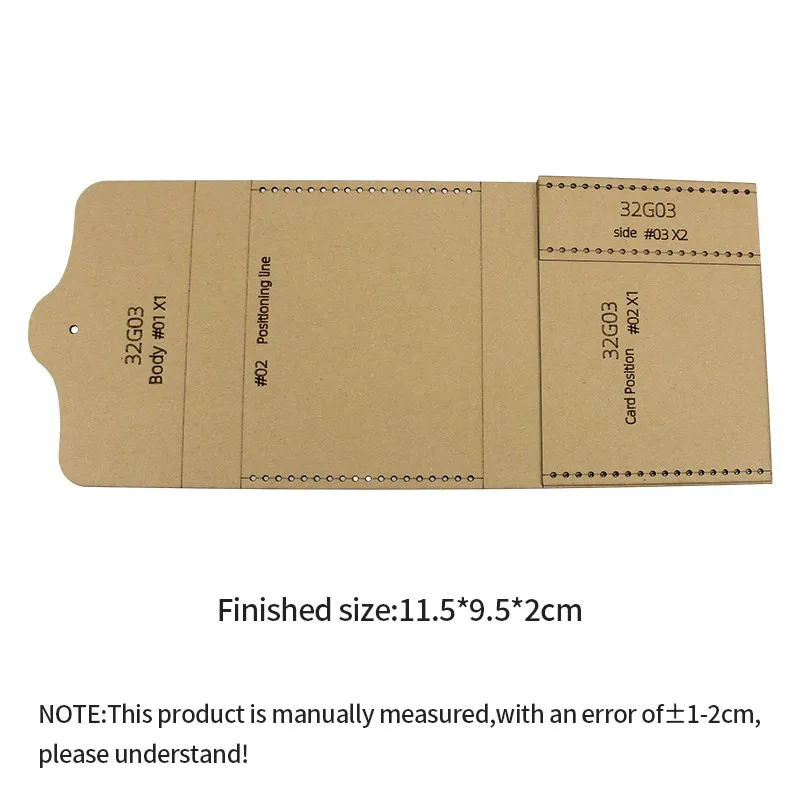 YOMDID Card Bag Leather Craft Mold Practical Coin Purse Making Leather Tool Paper Stencils DIY Short Wallet Leather Template