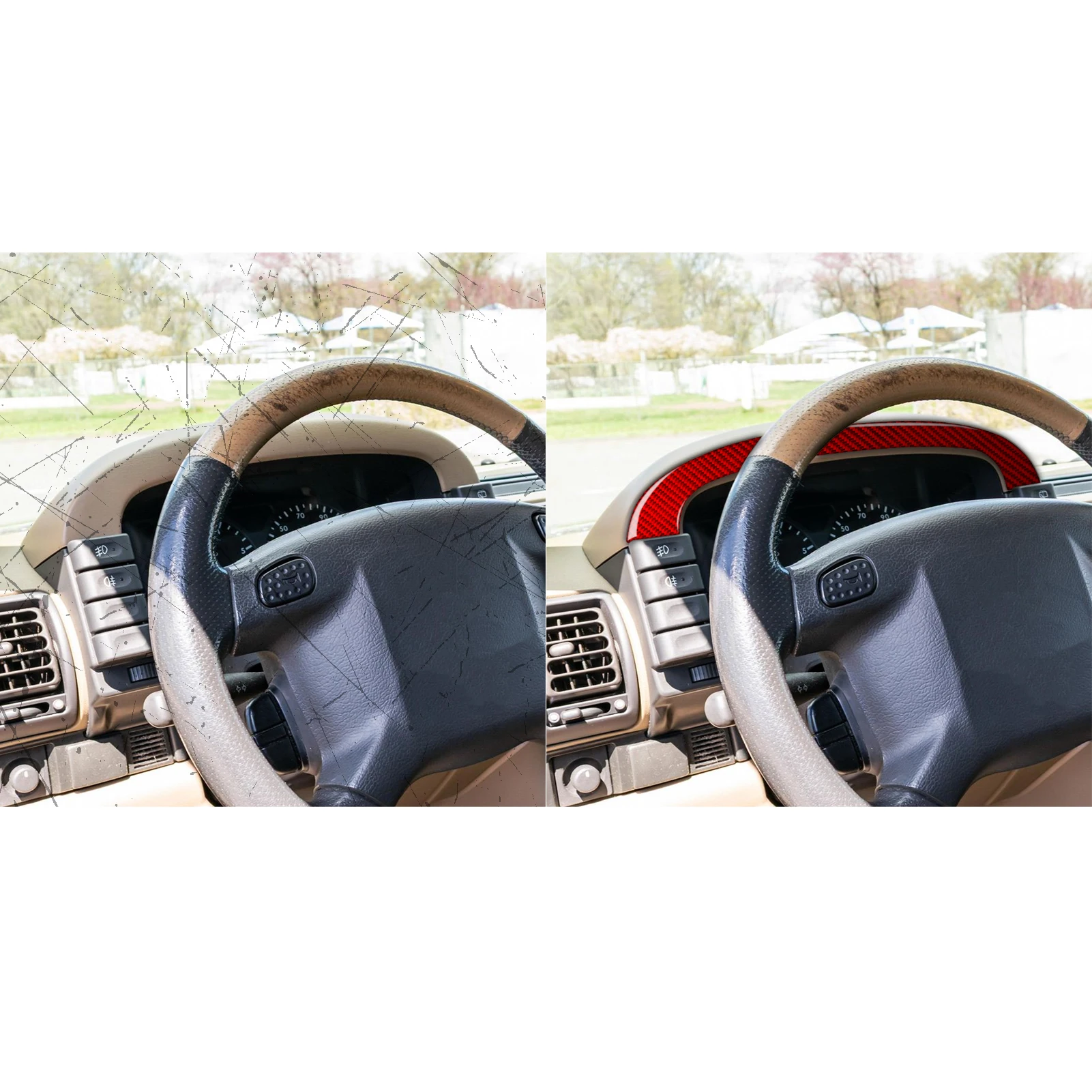 Red Carbon Fiber Speedometer Upper Trim Bar For Land Rover Discovery 1994-2004 Car Interior Decorative Trim (1pc)