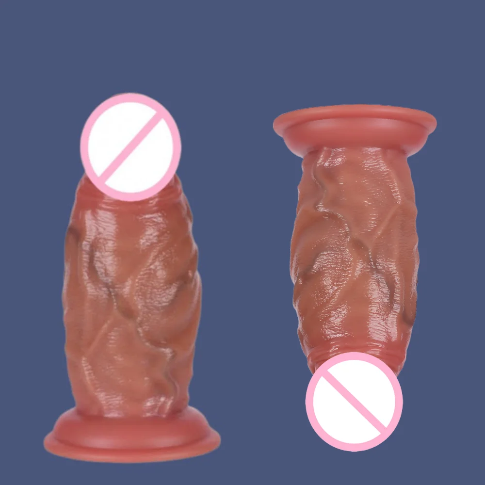 Extra Thick Dildo, Liquid Silicone Butt Plug Prostate Massager Penis with Strong Suction Cup, G-Spot Realistic Dildo For Women