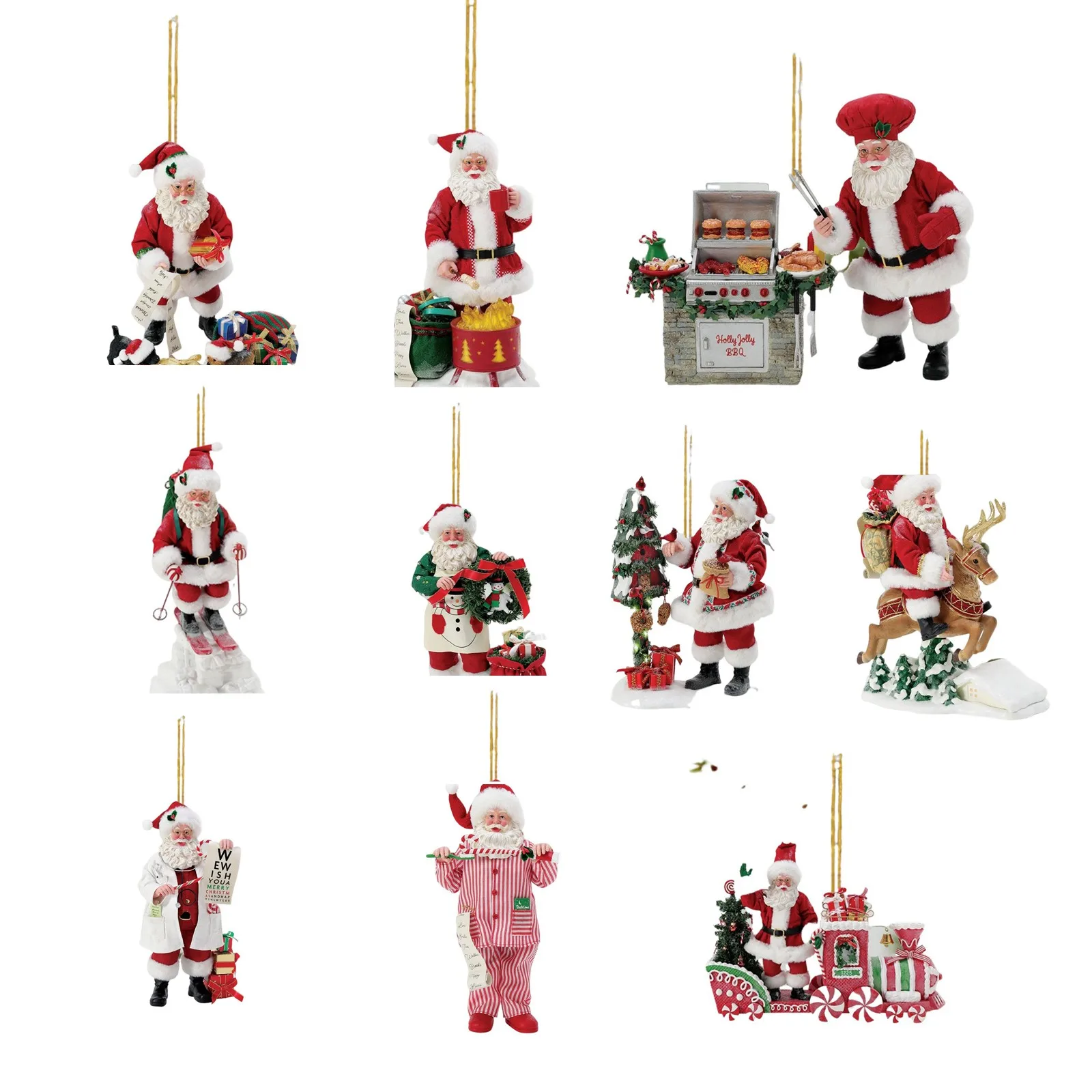 New Santa's Daily Life Christmas Tree Ornament Hanging Various Santa poses cheap goods Hot products popular choice Gifts