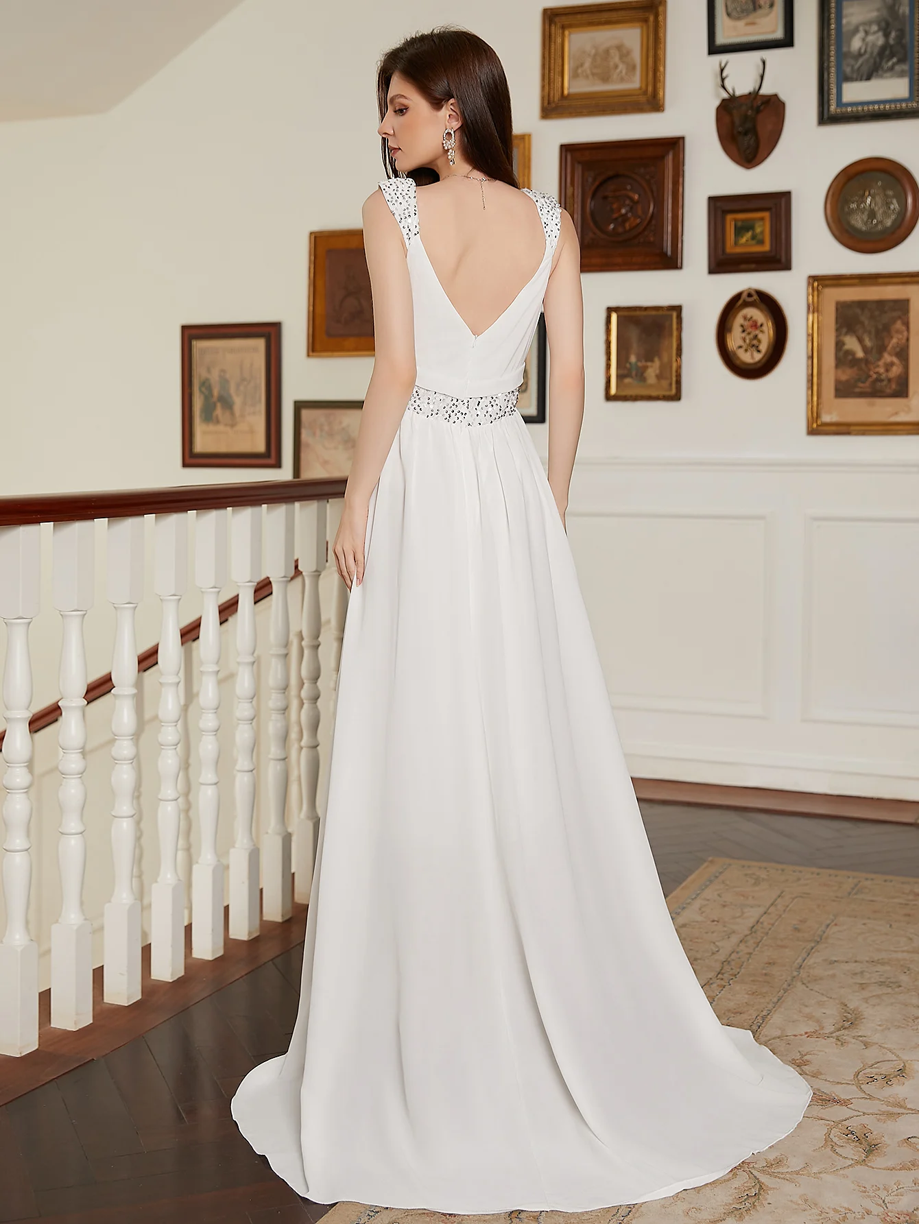 Simple Wedding Dresses Elegant Bridal Gowns A-Line V-Neck Sleeveless Robes For Formal Party Floor Length Vestidos De Novia 2024