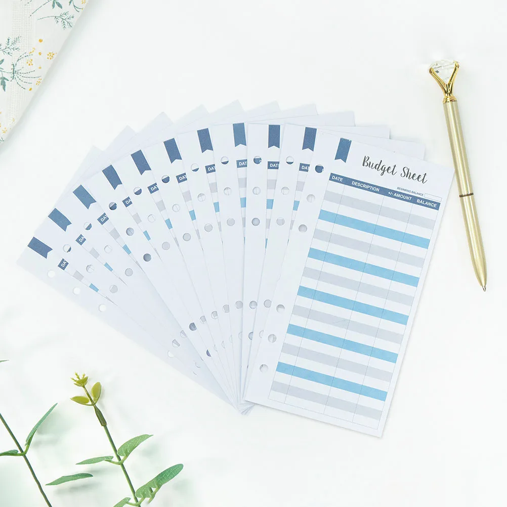 50 ورقة بطاقة الميزانية النقدية مخطط الميزانية العملي إدراج تصميم ثقب مثقوب للمنزل مكتب الأعمال استخدام مكتب الملحقات #2