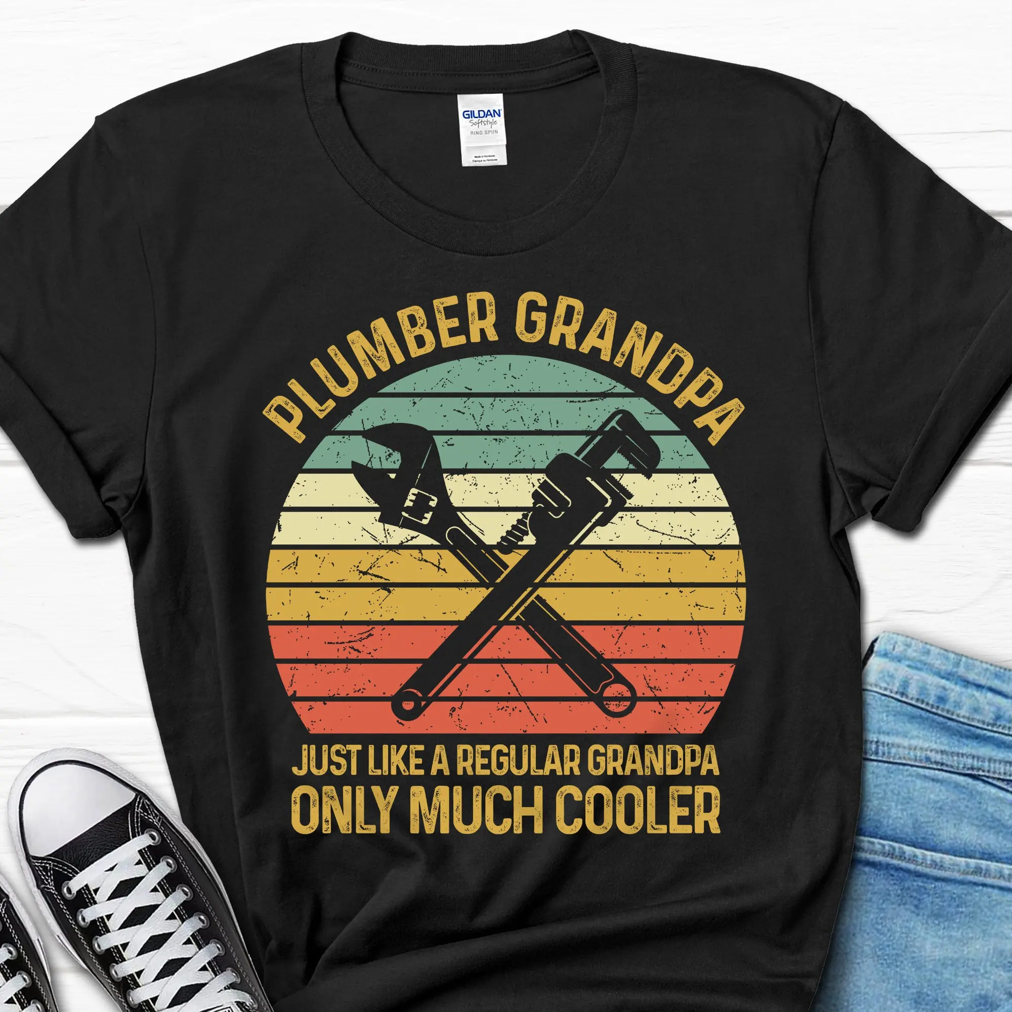 Papa Handyman T Shirt For Him Father's Day s From Wife Funny Husband Plumber Grandpa Men's Plumbing Men