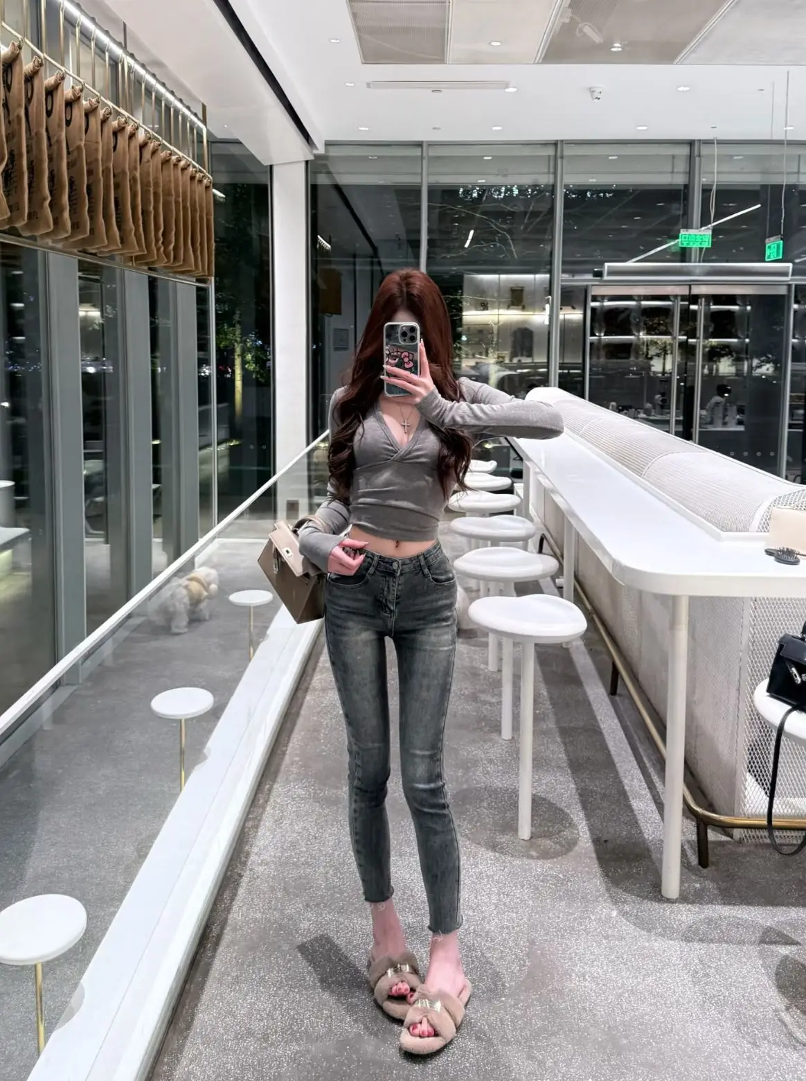 

Retro Blue ey High Waist Slim Fit Denim Jeans Women's Autumn Winter Korean Sle Sexy Nine Point Tightening Elastic Slimmin...