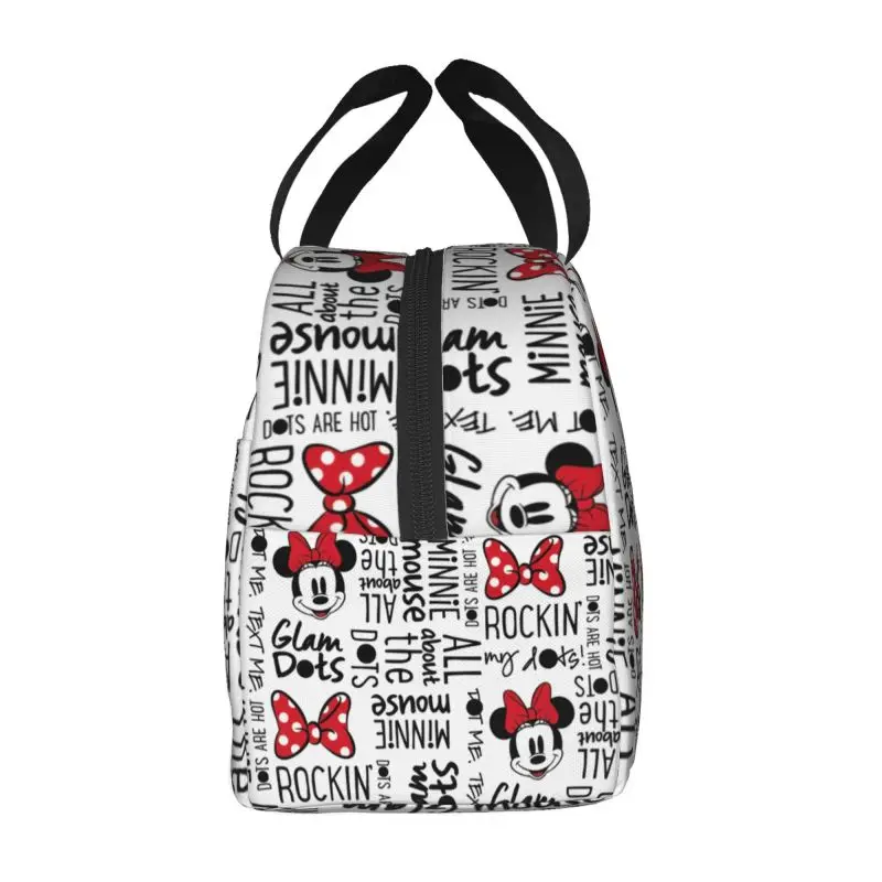 Custom Mickey Mouse Lunch Bag Portable Cooler Thermal Insulated Lunch Box For Women Kids Picnic Travel Food Tote Bags