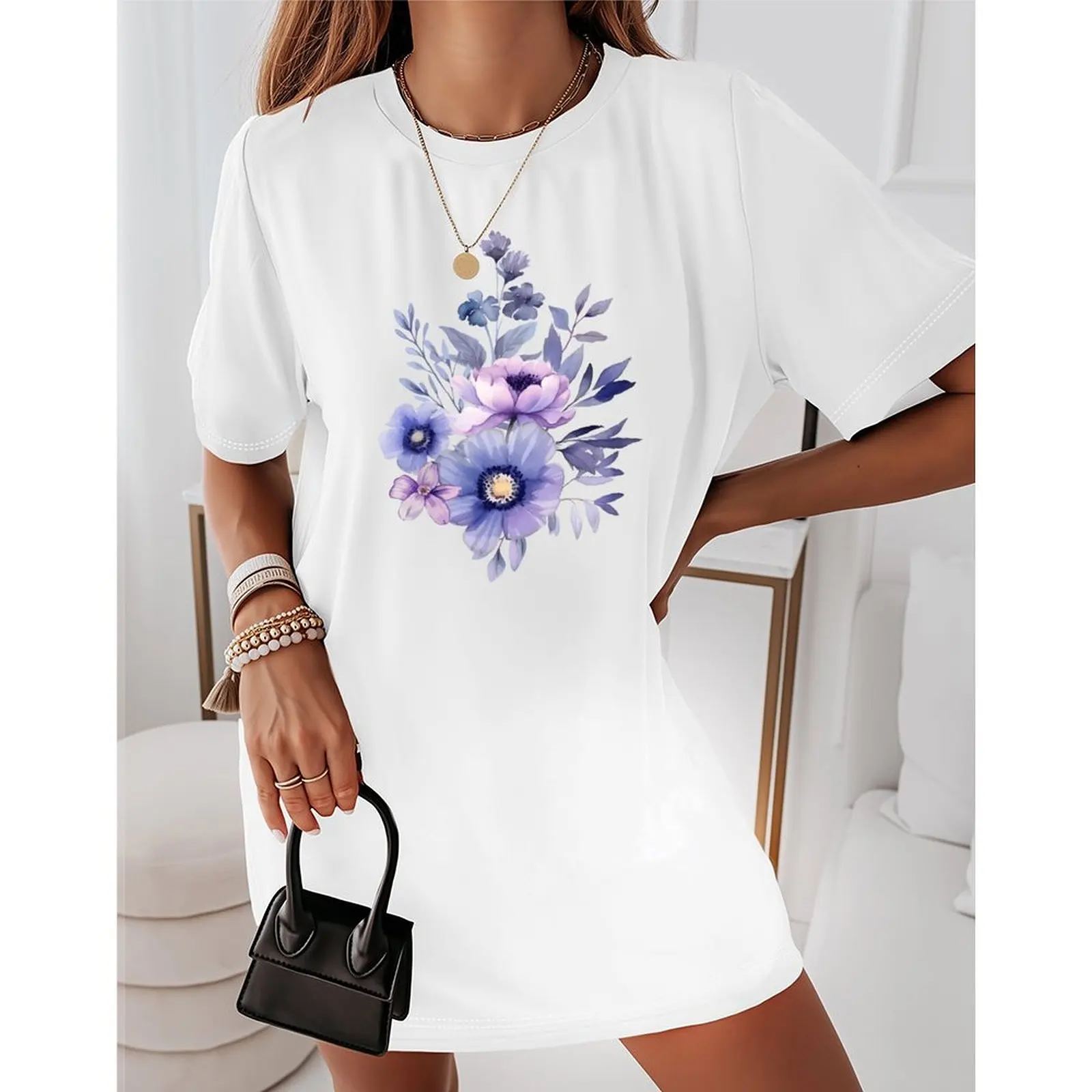 

Women Summer Short Sleeve T-Shirts Oversized Fashion Casual Tops Printed Pattern Tee T Shirt Women Clothing Couple Clothes