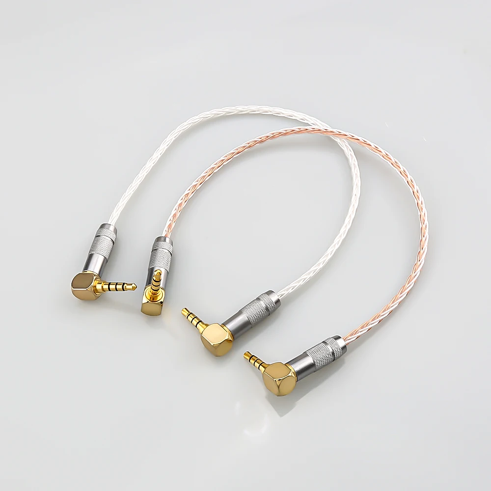 3.5MM To 3.5MM AUX Cable 8core OCC copper silver Male to Male audio car upgrade Headphone Cellular phone  AUX extend cable