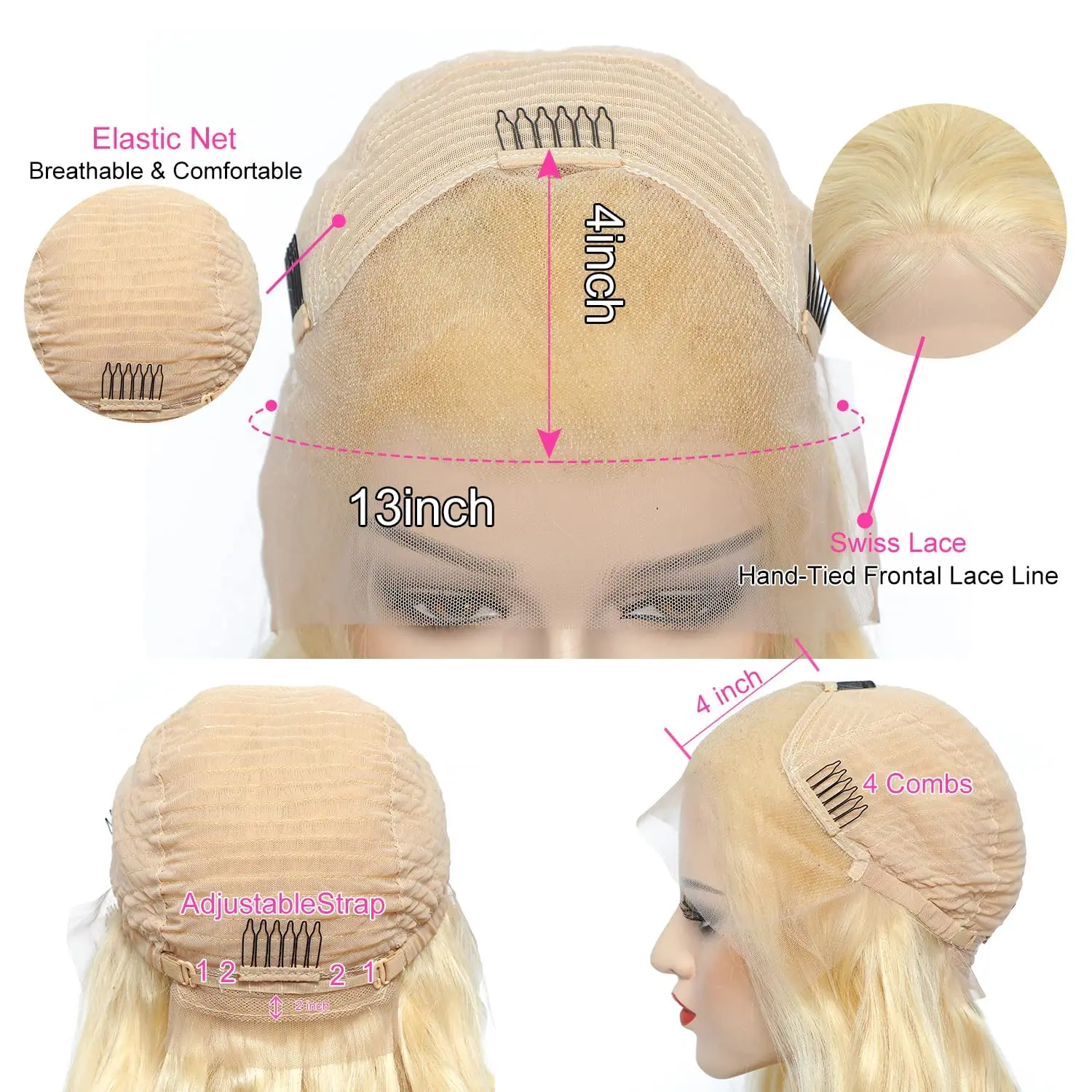 40 Inch 613 Blonde 13X6 Hd Lace Frontal Wig Straight Lace Front Wigs Human Hair 13X5 Lace Front Human Hair Wig For Women Rovess  image 6