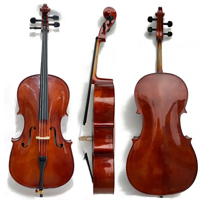 

Professional Solid Wood Satin Antique 1/2 1/4 1/8 Cello Kit With Bow And Cello Bag