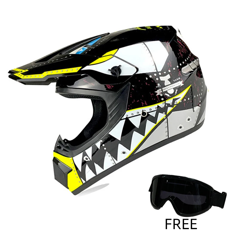 【DOT Certified】Lightweight Motocross Helmet with FREE Goggles - Off-Road Motorcycle Helmet with Removable Liner for Enduro/Trail
