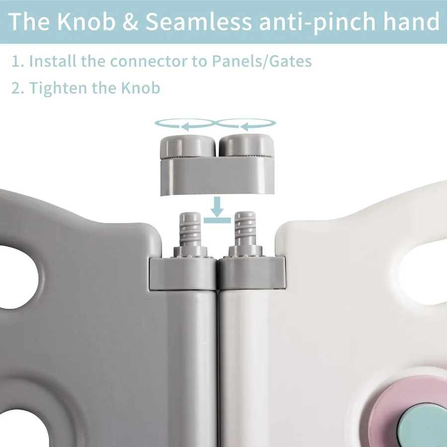 Baby Playpen Activity Centre Safety Play Yard Home Indoor Outdoor New Pen 14panels White Grey