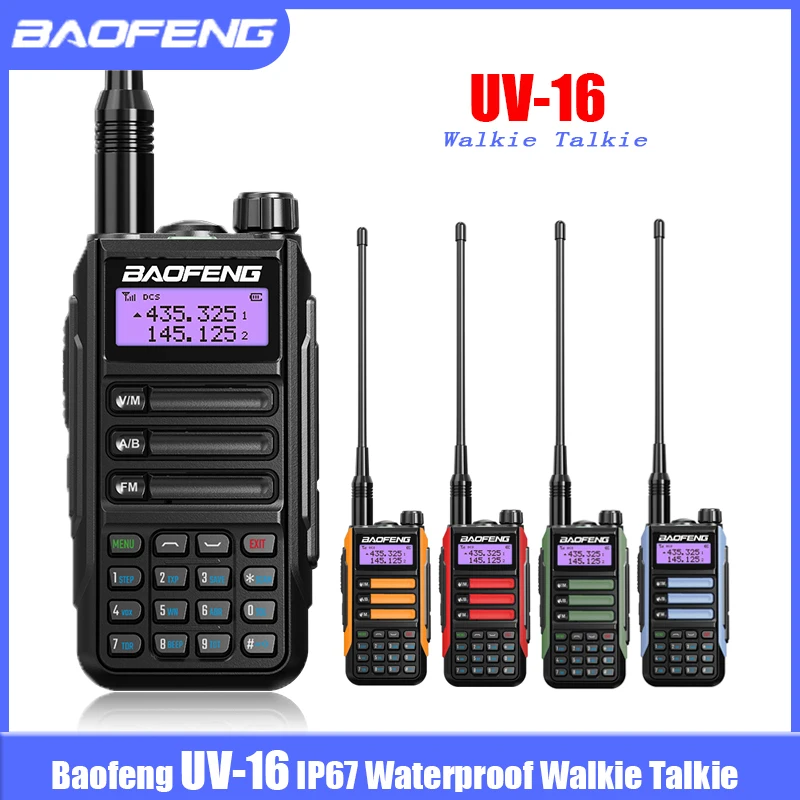 BAOFENG UV-16 Walkie Talkie Long Range 10W High Power 30KM Max VHF UHF Portable Waterproof Two Way Radios UV16 Upgrade Of UV-5R