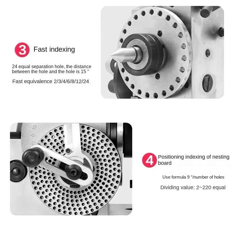 4 Inch Dividing Head 3 Jaw Chuck Precision Semi Universal Dividing Head For Milling Machine Rotary Table