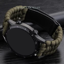 22mm Braided Nylon Strap for Samsung Galaxy Watch3/4 40mm 46mm Watch Band for Huawei Watch GT 2/4/3 Pro Outdoor Sport Bracelet