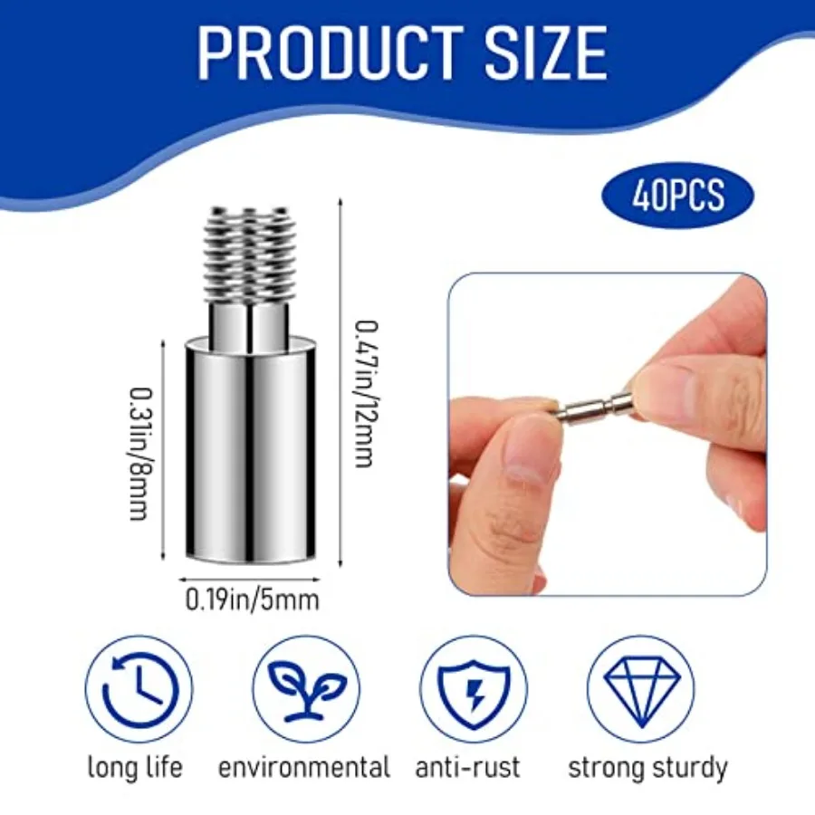 40Pcs Paku Pengikat Scrapbook, Aksesoris Pengikat Scrapbook, Pengganti Paku Pengikat, Sekrup Pengikat untuk Mengikat Foto Scrapbook