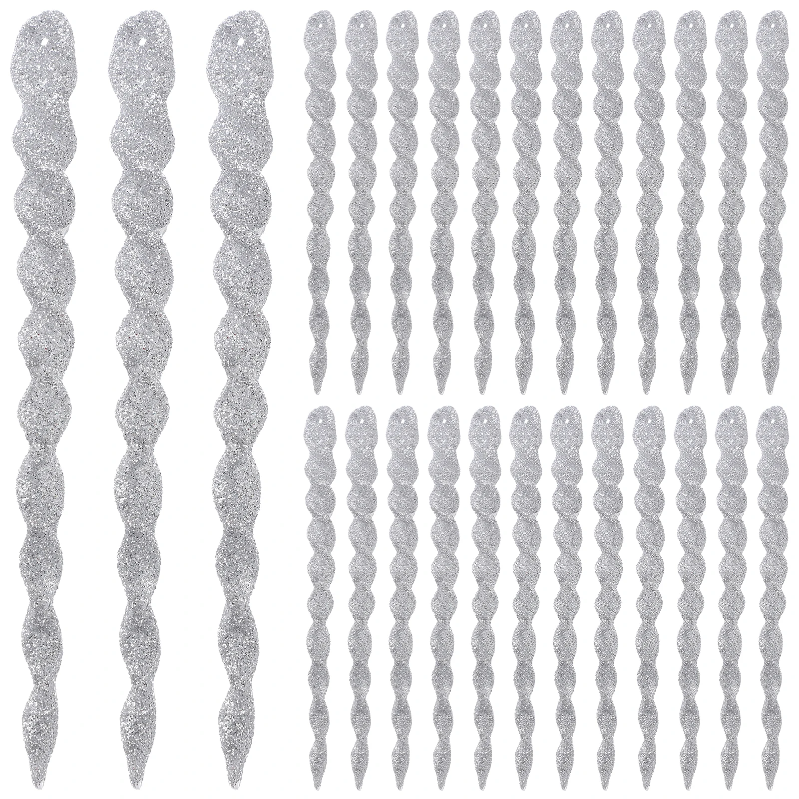 

60 Pcs Ice Hanging Decoration Christmas Tree Icicles Sparkly Ornaments for Plastic