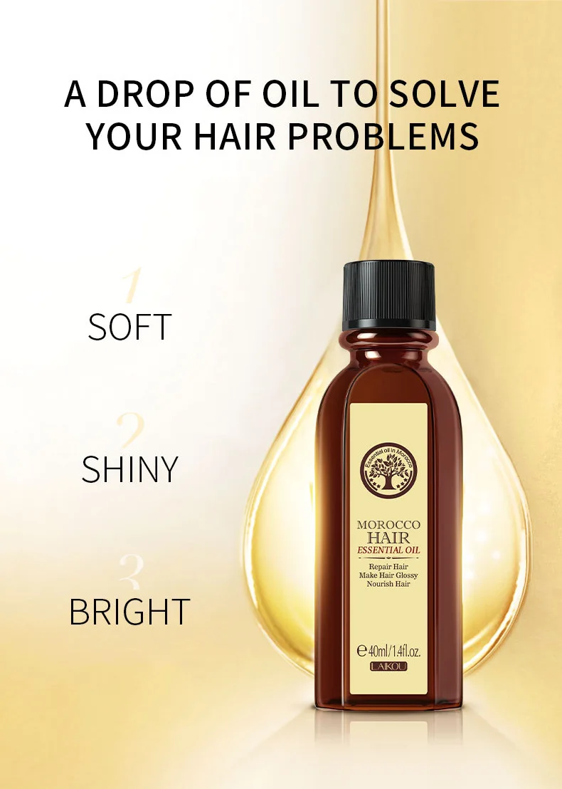 

40ml Hair Care Moroccan Pure Argan Oil Hair Essential Oil For Dry Hair Types Multi-functional Argan Hair Care Products For Woman