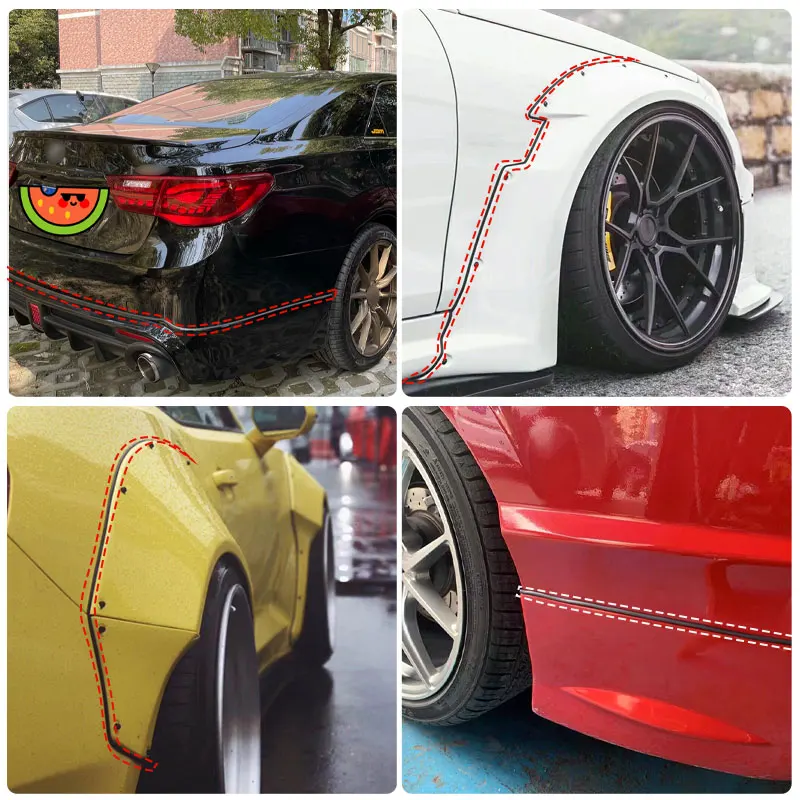 10m Car Rubber Sealing Strip T-shape Small Slanted Auto Seal Weatherstrip Car Bumper Fender Flare Arch Trim Sealants