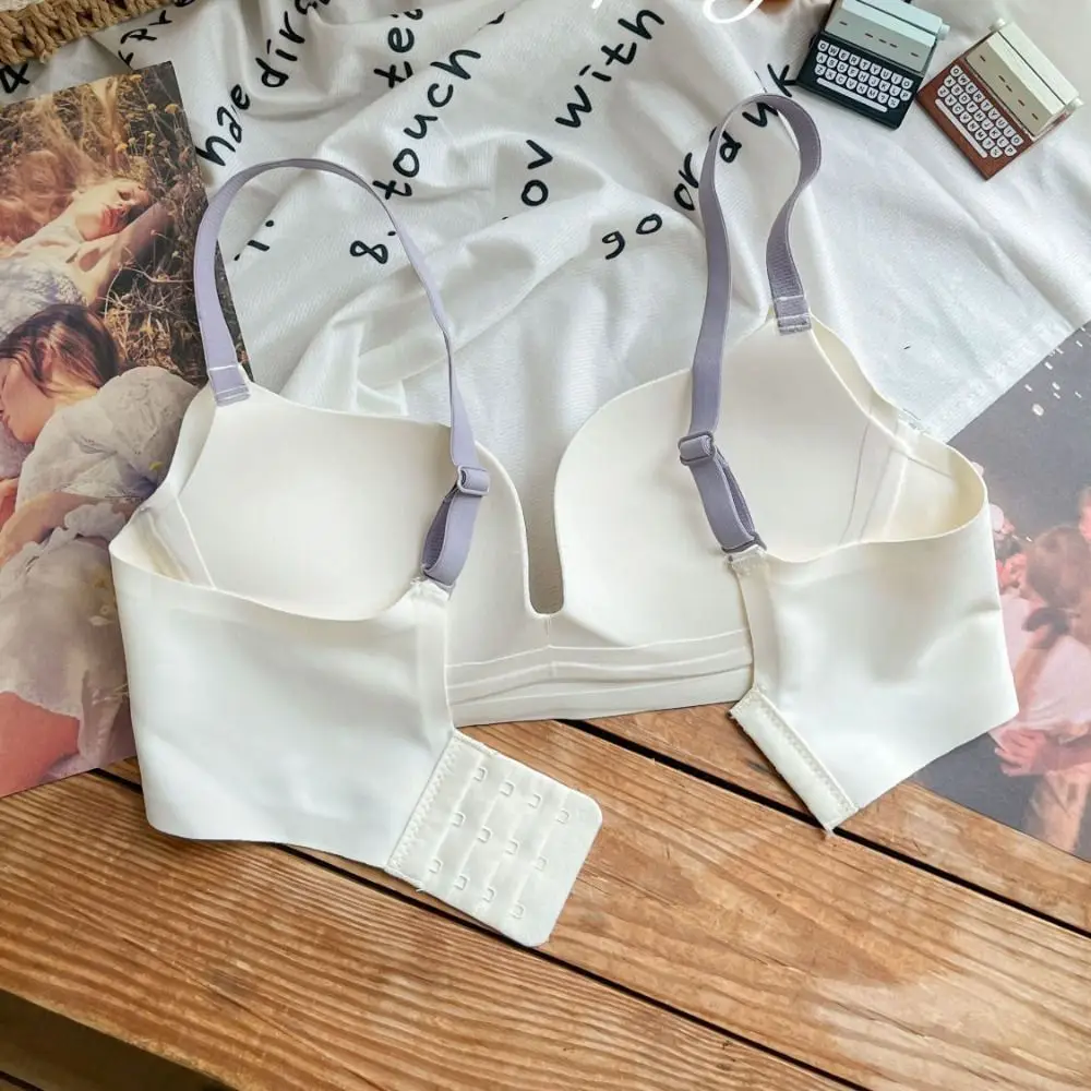 حمالة صدر حلوة ضيقة لاسلكية عميقة على شكل حرف V مضادة للترهل ومضادة للصدمات للنساء ملابس داخلية بدون خياطة ملابس داخلية رياضية #3