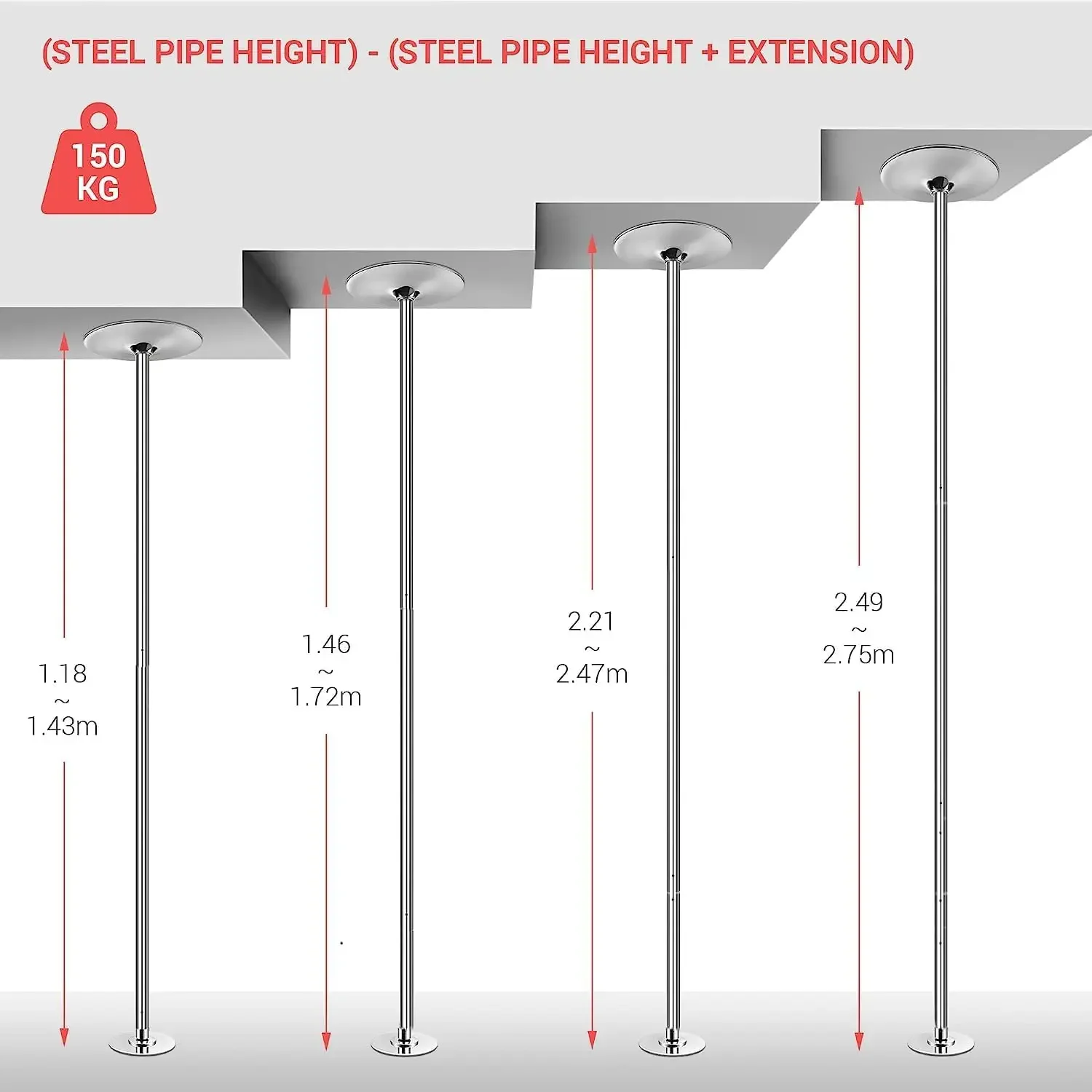 45mm profesionál stahovací hýl tančit natáčet hýl odnímatelný pult domácí fitness pěstovat tvoření hýl nastavitelný z 2.35 na 2.74 m