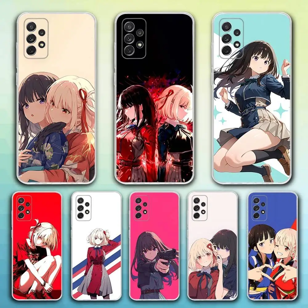 

Phone Case For Samsung S30,23,21,22,20, FE lite,S10,9,8,7 PIus Note20ultra Soft L-Lycoris Anime R-Recoil Transparent