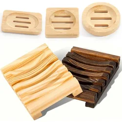 Natural Wooden Soap Box New Retro Soap Holder Durable Fashion Wooden Bamboo Charcoal Soap Holder Home Bathroom Storage Supplies