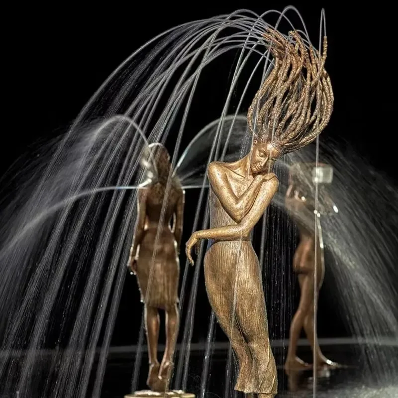 large bronze dancing girl statue garden decorative fountain