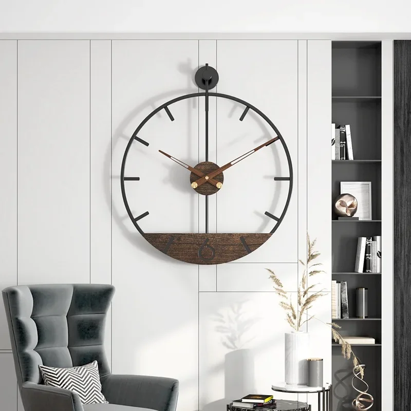 60cm Wood Large Wall Clock For Living Room Nordic 3d Silent Clocks Wall Home Decor Art Luxury Metal Clock Watch Home Design Gift