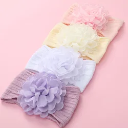 Diademas de nailon con flores de gasa para bebé, bandas para el pelo para niños, tocado suave y elástico, accesorios para el cabello para niños y niñas