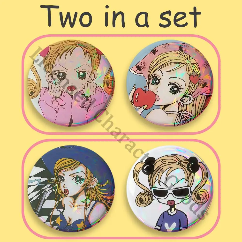 M-Mikako Happy B-Berry Printed Pins 2 piece set Couple Badges Decorations Souvenir Collectibles 25 32 44 58 75 mm