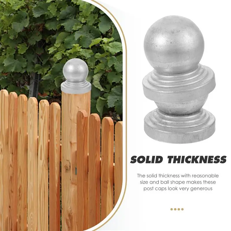 

4Pcs Post Caps Cover Decorative Fence Post Caps Outdoor Ball Shape Post Column Covers Fence Protector for Yard Garden