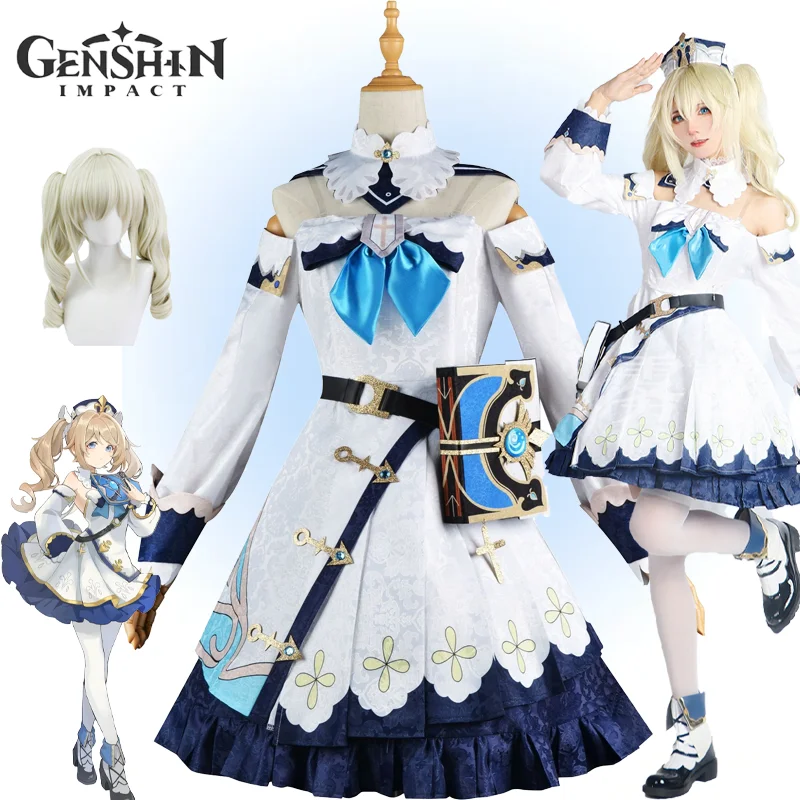 Genshin Impact Barbara Cosplay Costume Evening Party Dress Carnival Uniform Suit Halloween Role Play Masquerade Adult Women Game