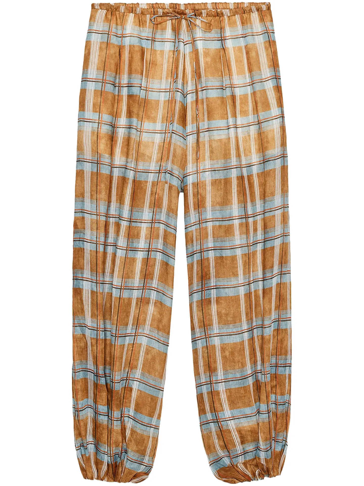 ZAPRHA 2025 Autunno Faion Plaid Midi Vita Lanterna Pantaloni Donna Sensazione allentata Pantaloni casual Donna Premium Pantaloni casual