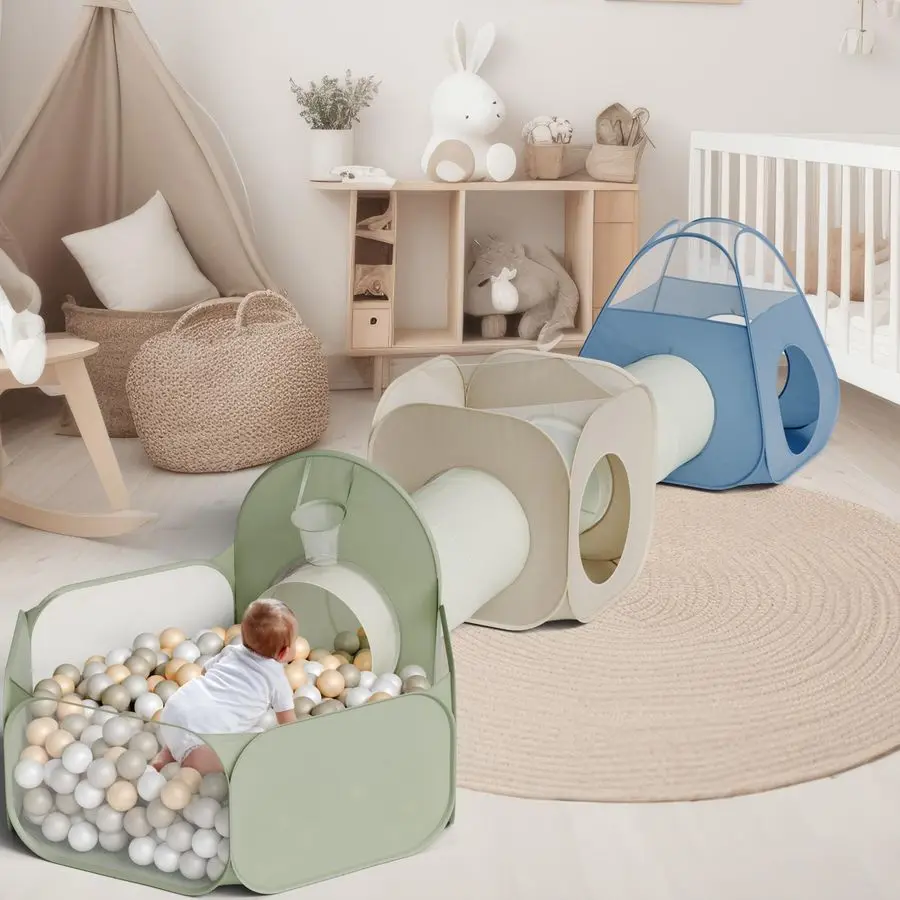 Kids Play Tent and Tunnel Toy Set for Toddlers Fun 5Piece Tent, Tunnel amp Ball Pit Set with Basketball Hoop A Great Gift for Ba