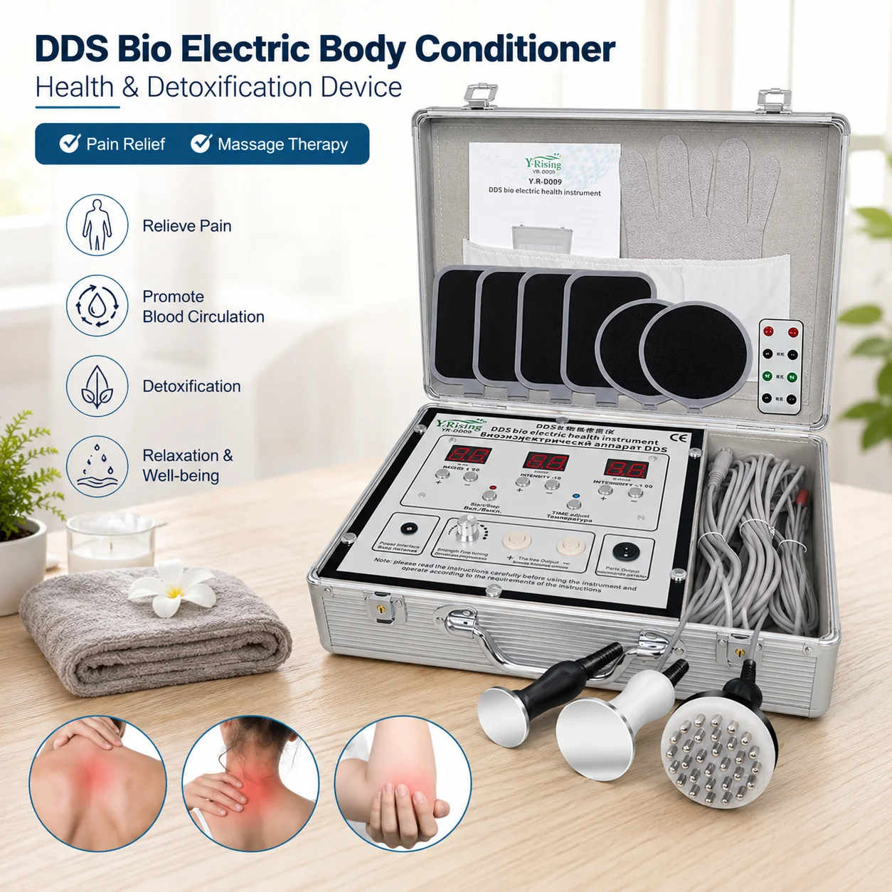 Multifunctional dds bio-electric wellness device with full-body massage accessories suitable for home and salon use