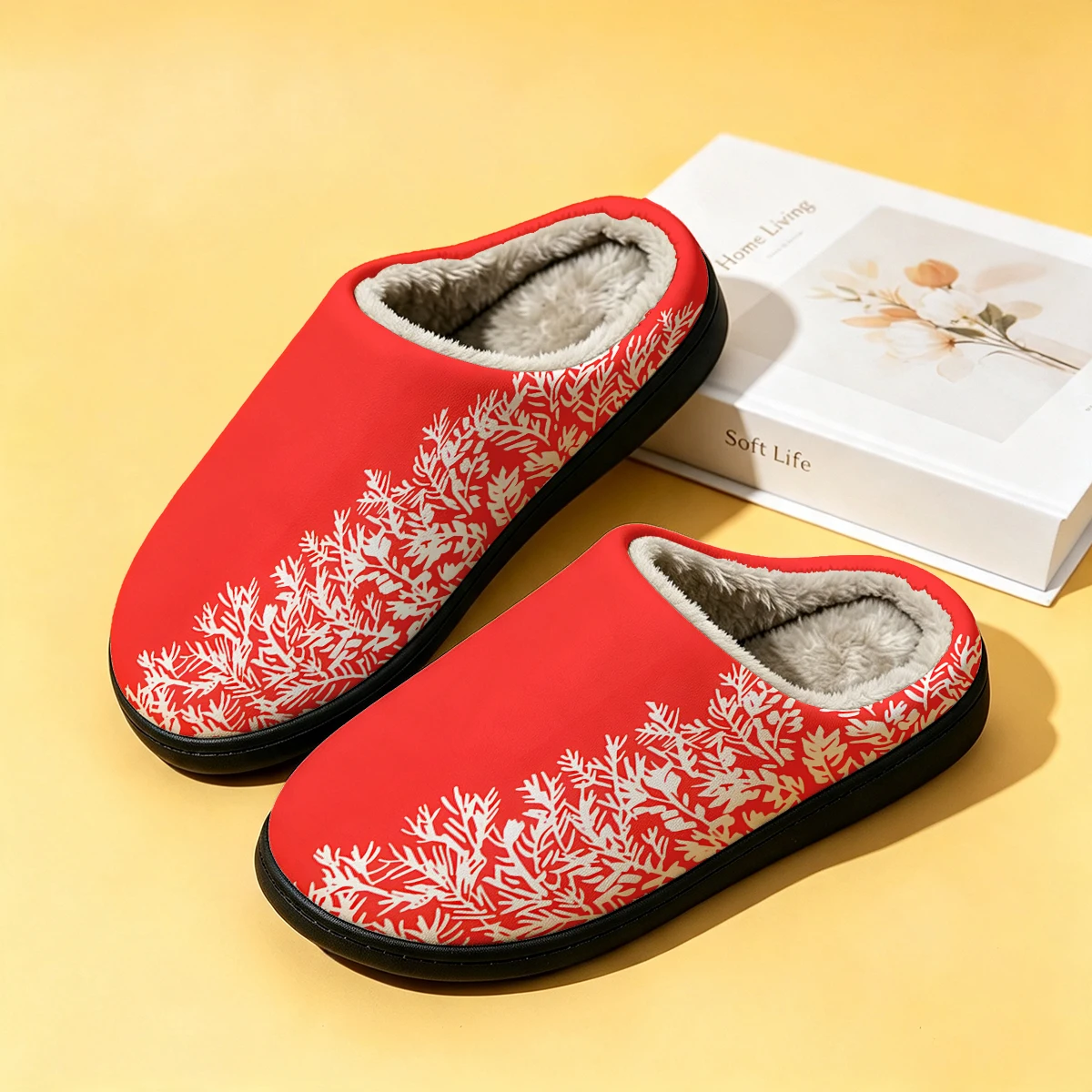 Men Shoes For Winter - Red White Pine Tree Women's Winter