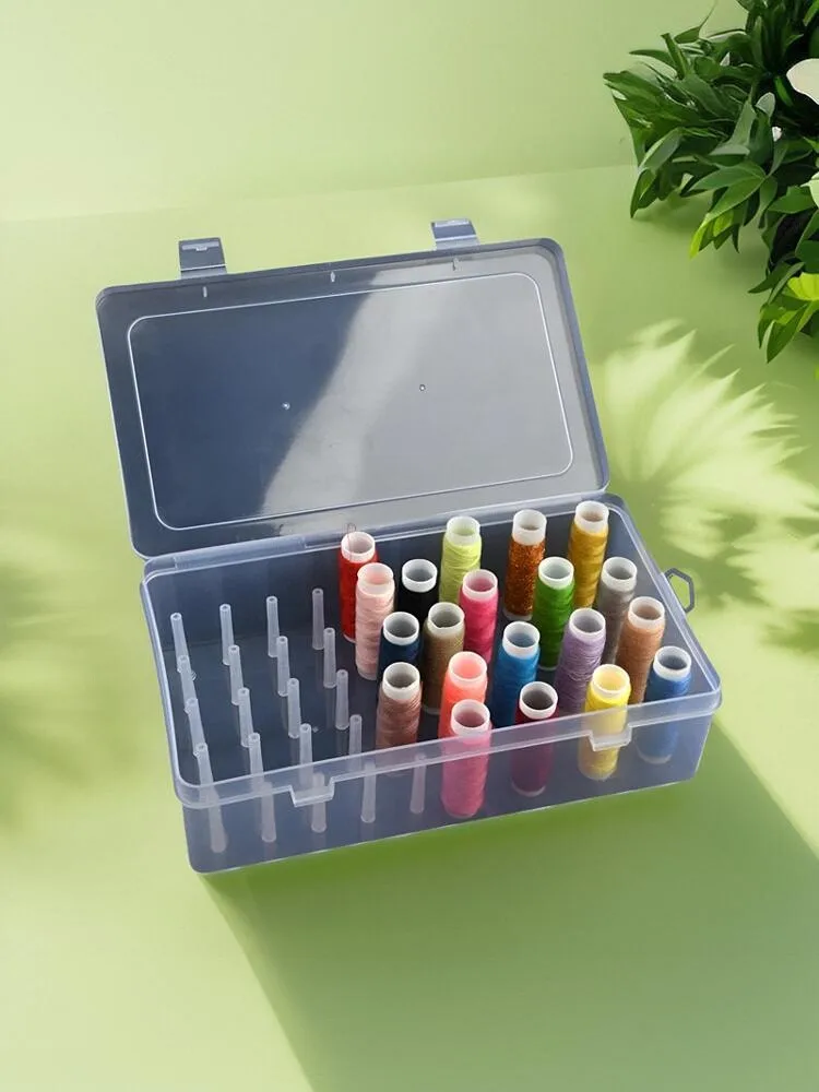 

Portable Plastic Needlework Box Hanrt Repair Flip Cover Tead Box Transparent Multi-functional Storage Box 42 Axis ...