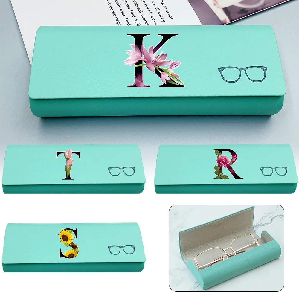 

Pu Leather Glasses Case Simple Eyeglasses Bag Unisex Eyewear Case Sunglasses Reading Glasses Accessories Flower Color Pattern